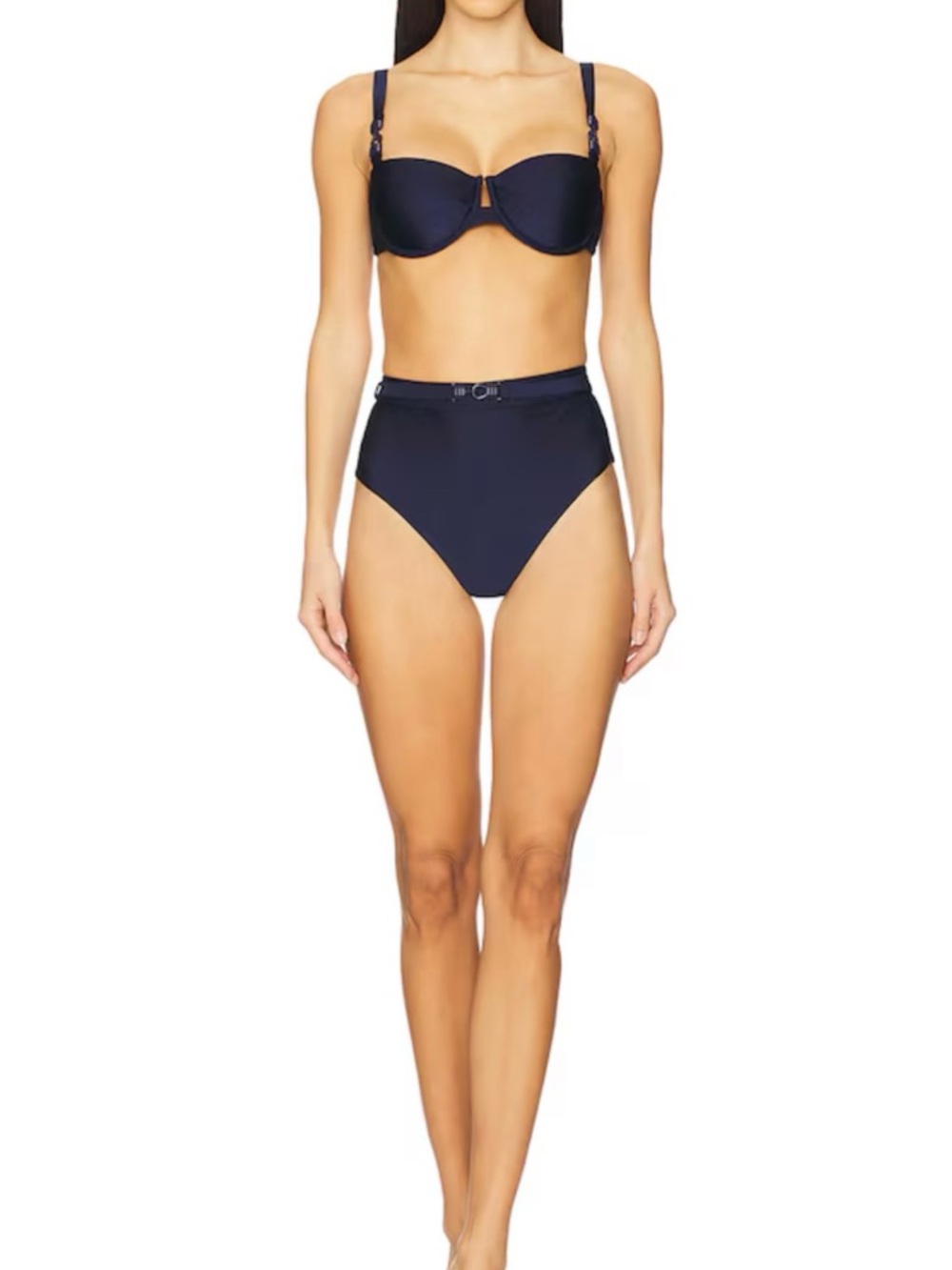 Zimmermann Navy Belted High-Waist Bikini Set